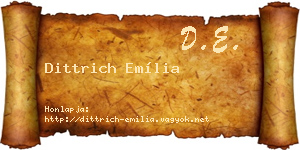 Dittrich Emília névjegykártya